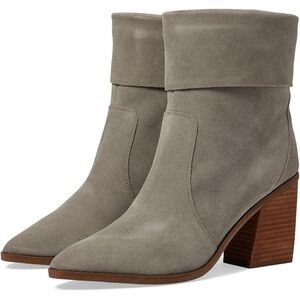 Blondo Sinner Waterproof Pointed‎ Toe Suede Gray Block Heel Side Zipper Size 9.5